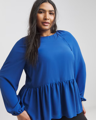 Royal blue exaggerated sleeve - blue,