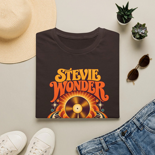 Stevie wonder retro vinyl tee - stevie,