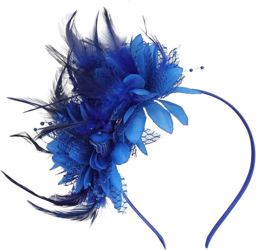 Royal blue fascinator - fascinator,, women