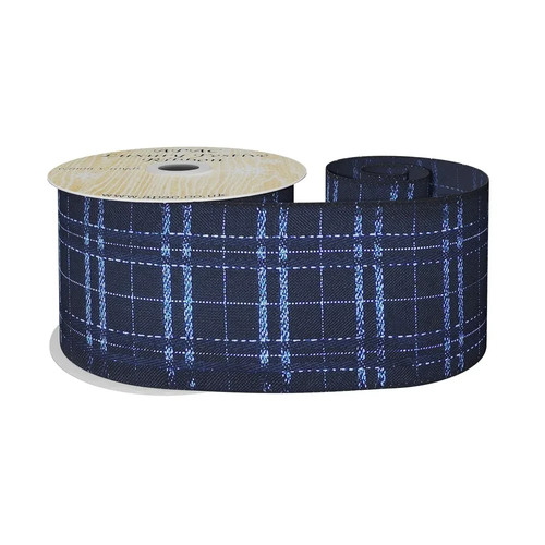 Navy ribbon with metallic - ribbon,