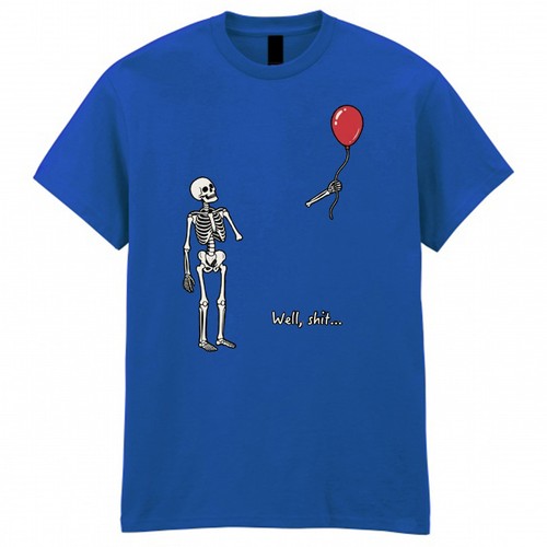 Funny skeleton lost balloon - skeleton,
