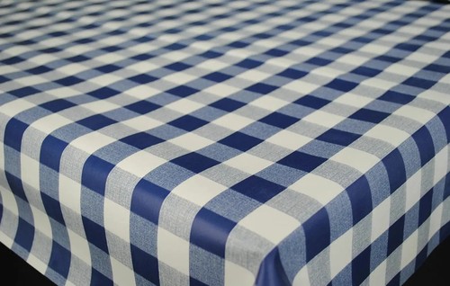 Plain royal blue gingham - blue,
