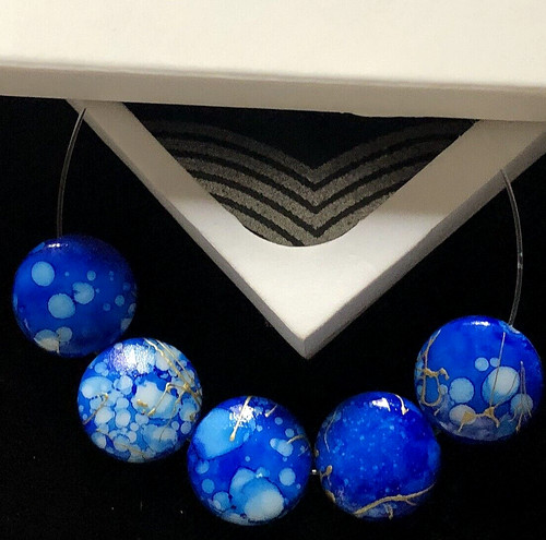 Royal blue marble affect - blue,